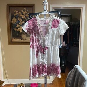 Dolled Up White shirt with Pink Embroidery